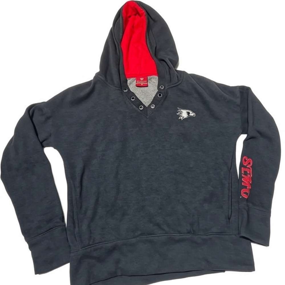 Southeast Missouri University Women's Charcoal Hoodie with Crimson Details